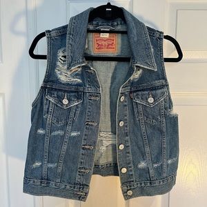 Levi’s distressed denim vest